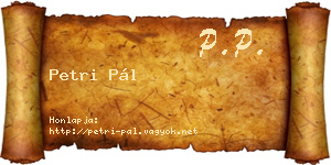 Petri Pál névjegykártya